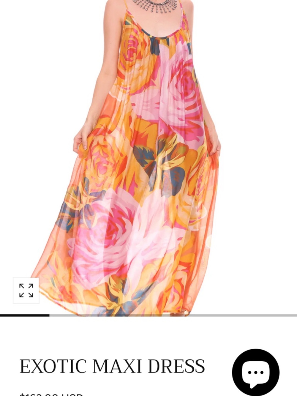NWT Aratta Exotic Maxi Dress Orange Floral-Print Dress